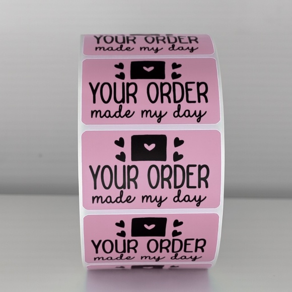 Your Order Made My Day Stickers | Pink Thank You Labels | Cute Packaging labels - Picture 3 of 11